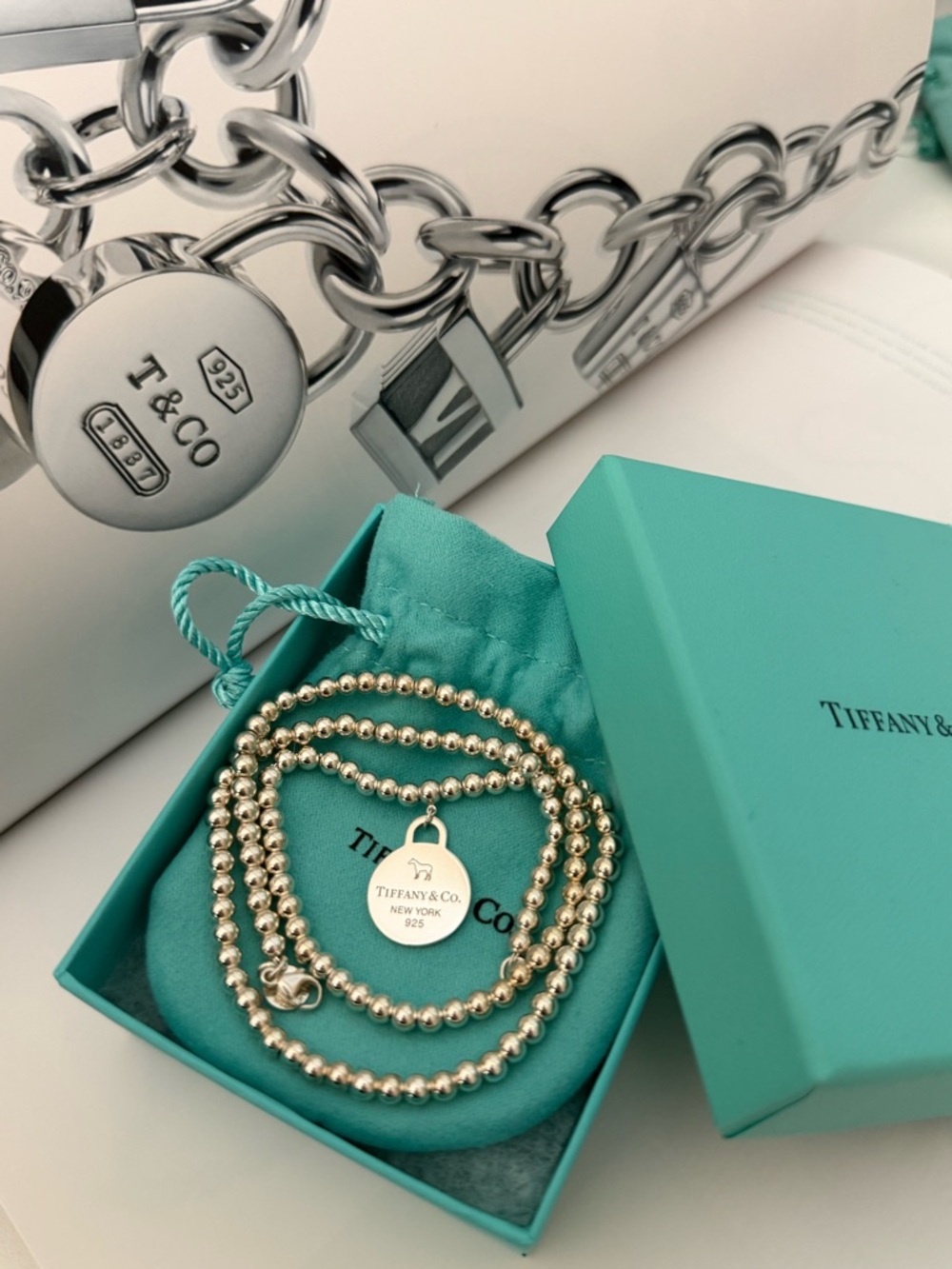 Tiffany Co Return to Tiffany Beyoncé Beaded Chain Necklace in Sterling Silver - Picture 2 of 9